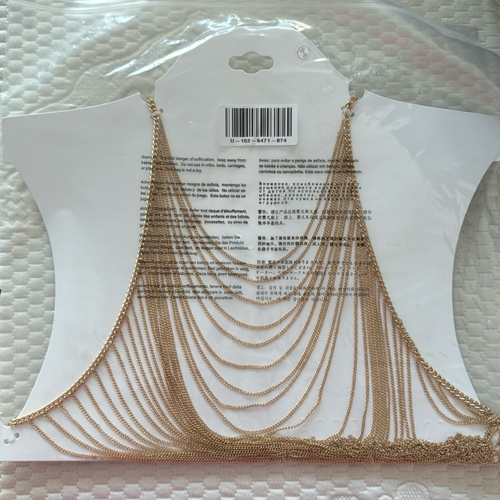 Forever 21 Tired gold body chain halter